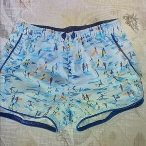Kids Swim Trunks with Surfer Print
